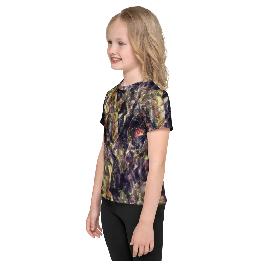 Galactic Drapery on Kids Crew Neck T-Shirt — Left