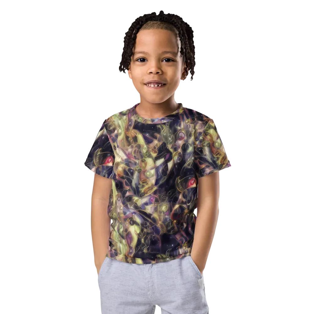 Galactic Drapery on Kids Crew Neck T-Shirt — Front