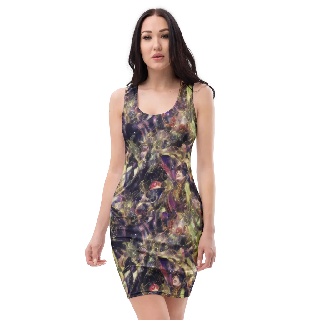 Galactic Drapery on Bodycon Dress — Front