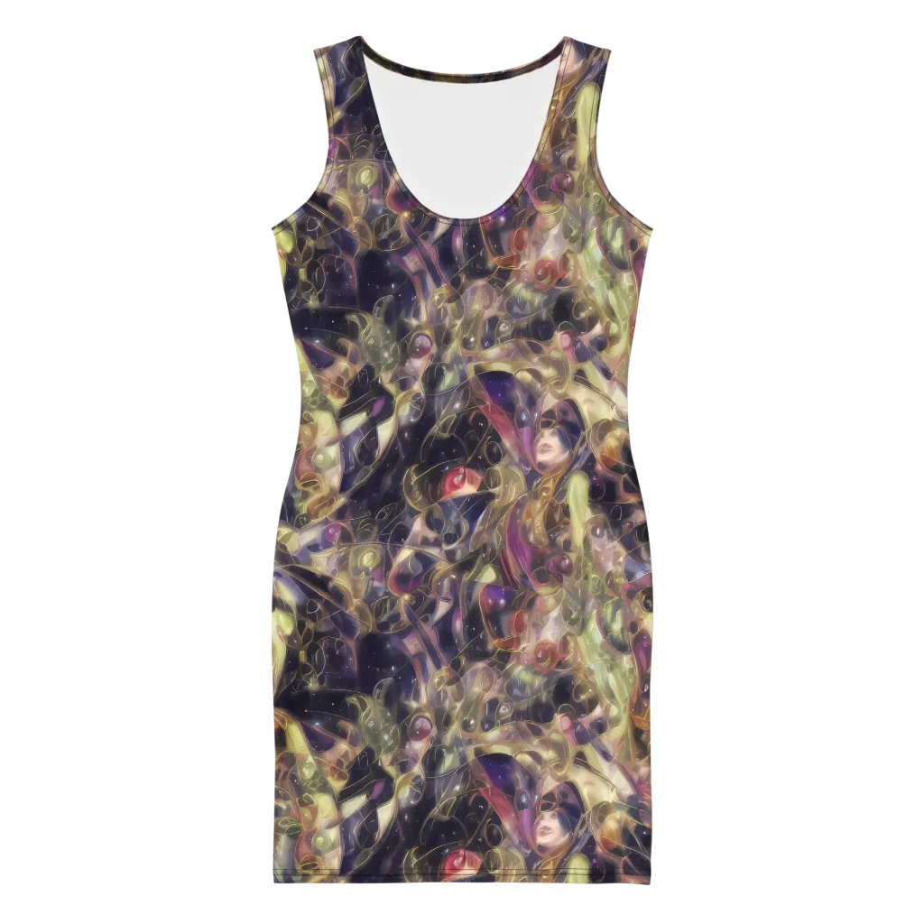 Galactic Drapery on Bodycon Dress — Front