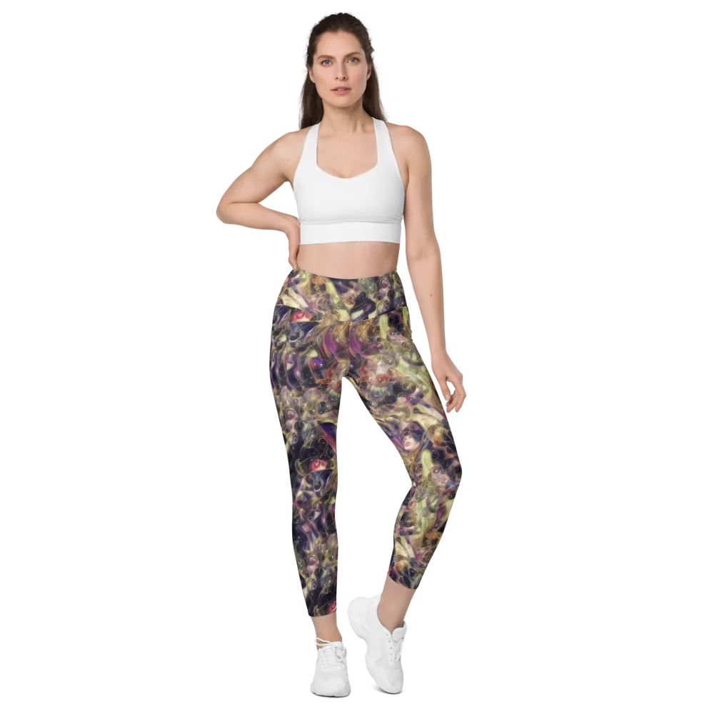Galactic Drapery on Leggings with Pockets — Front