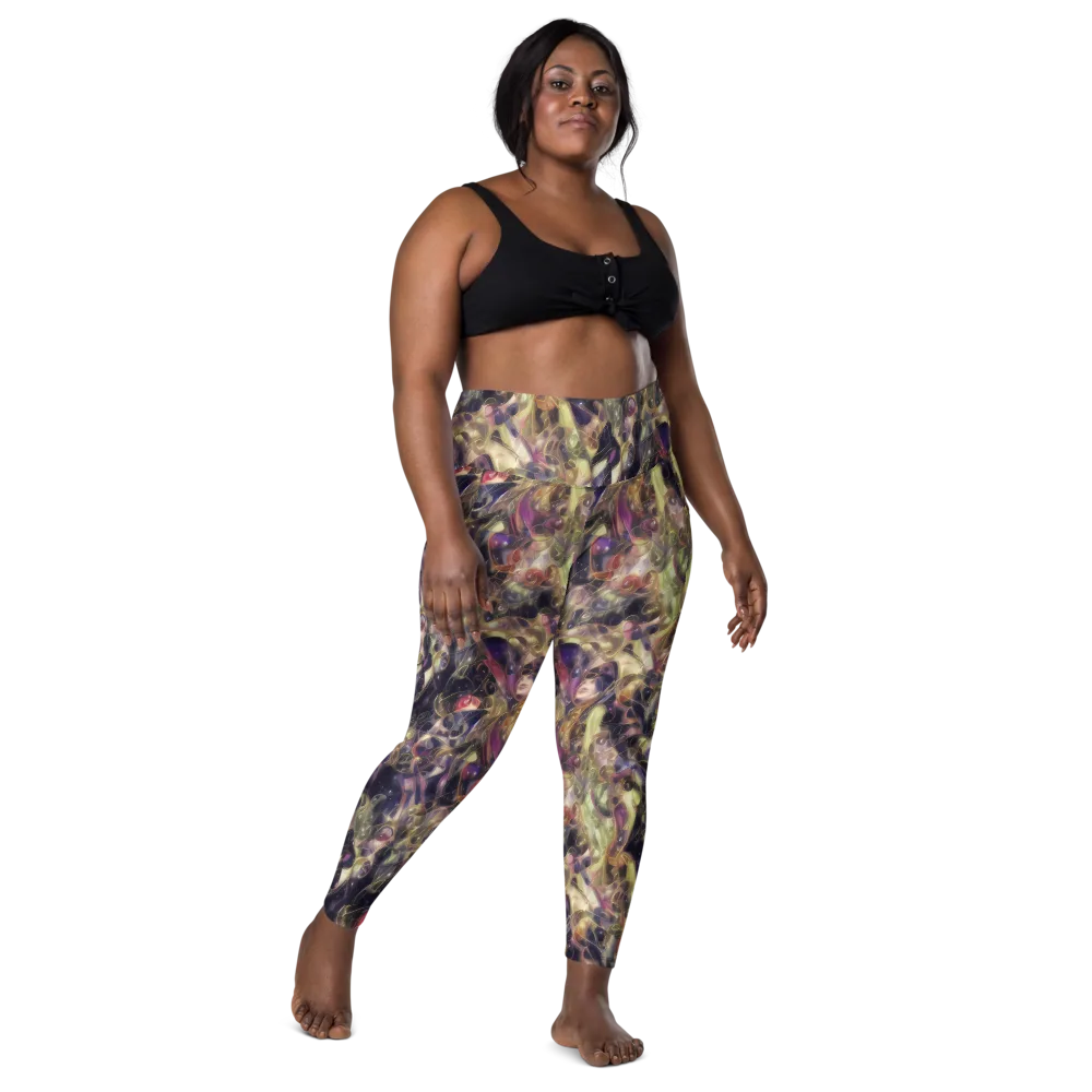 Galactic Drapery on Leggings with Pockets — Front