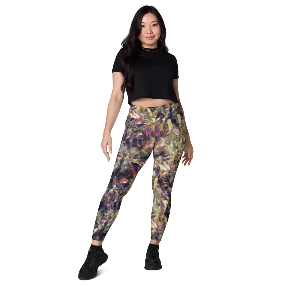Galactic Drapery on Leggings with Pockets — Front
