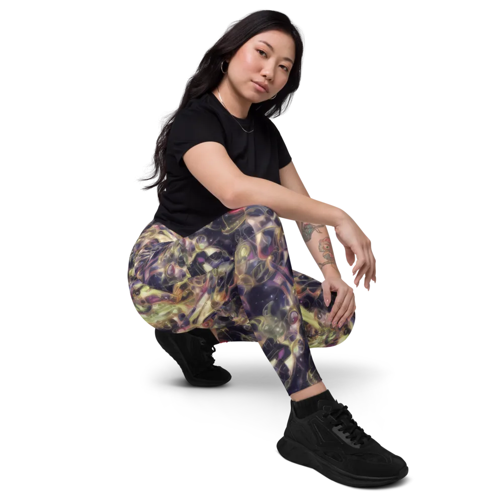 Galactic Drapery on Leggings with Pockets — Right Front