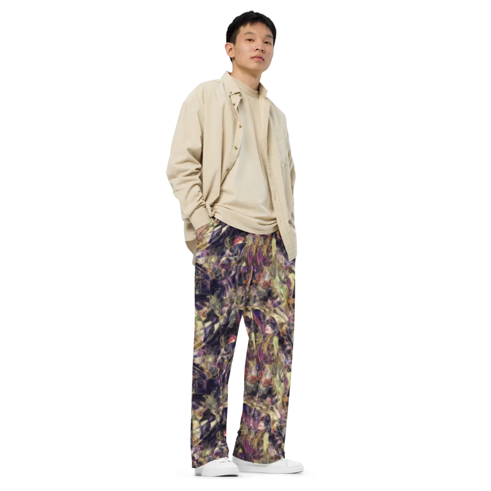 Galactic Drapery on Wide-Leg Pants — Right Front