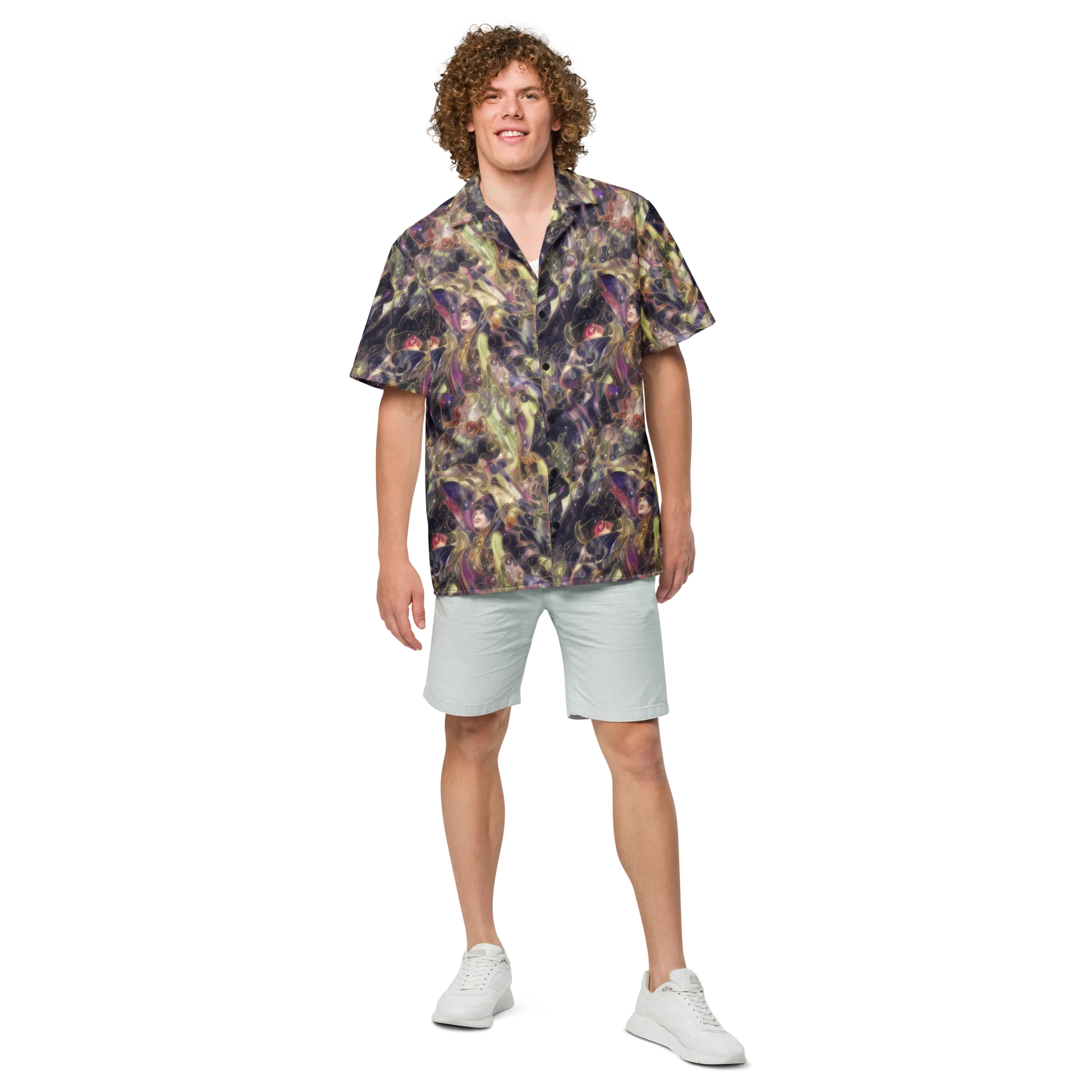 Galactic Drapery on Button Shirt — Front