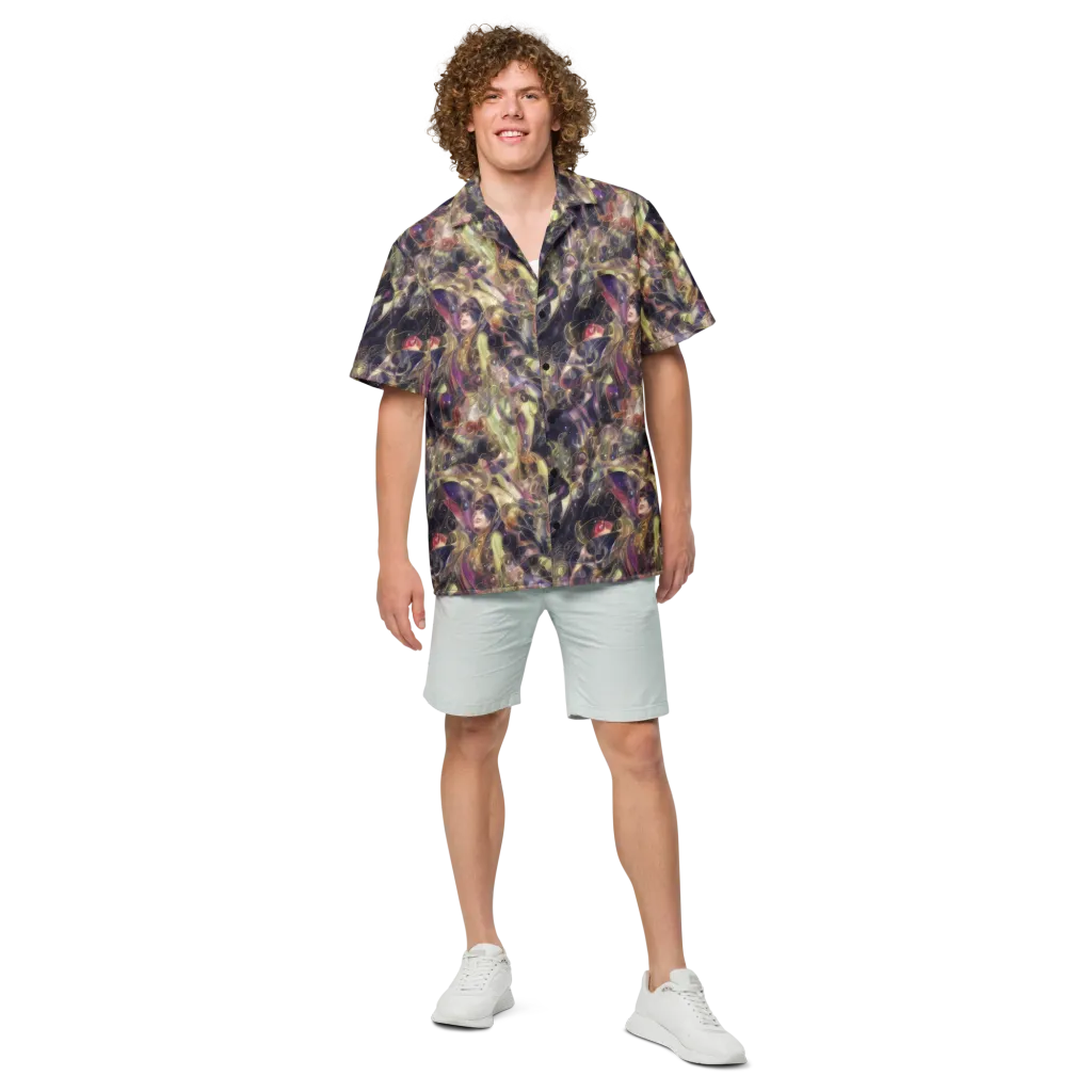 Galactic Drapery on Button Shirt — Front