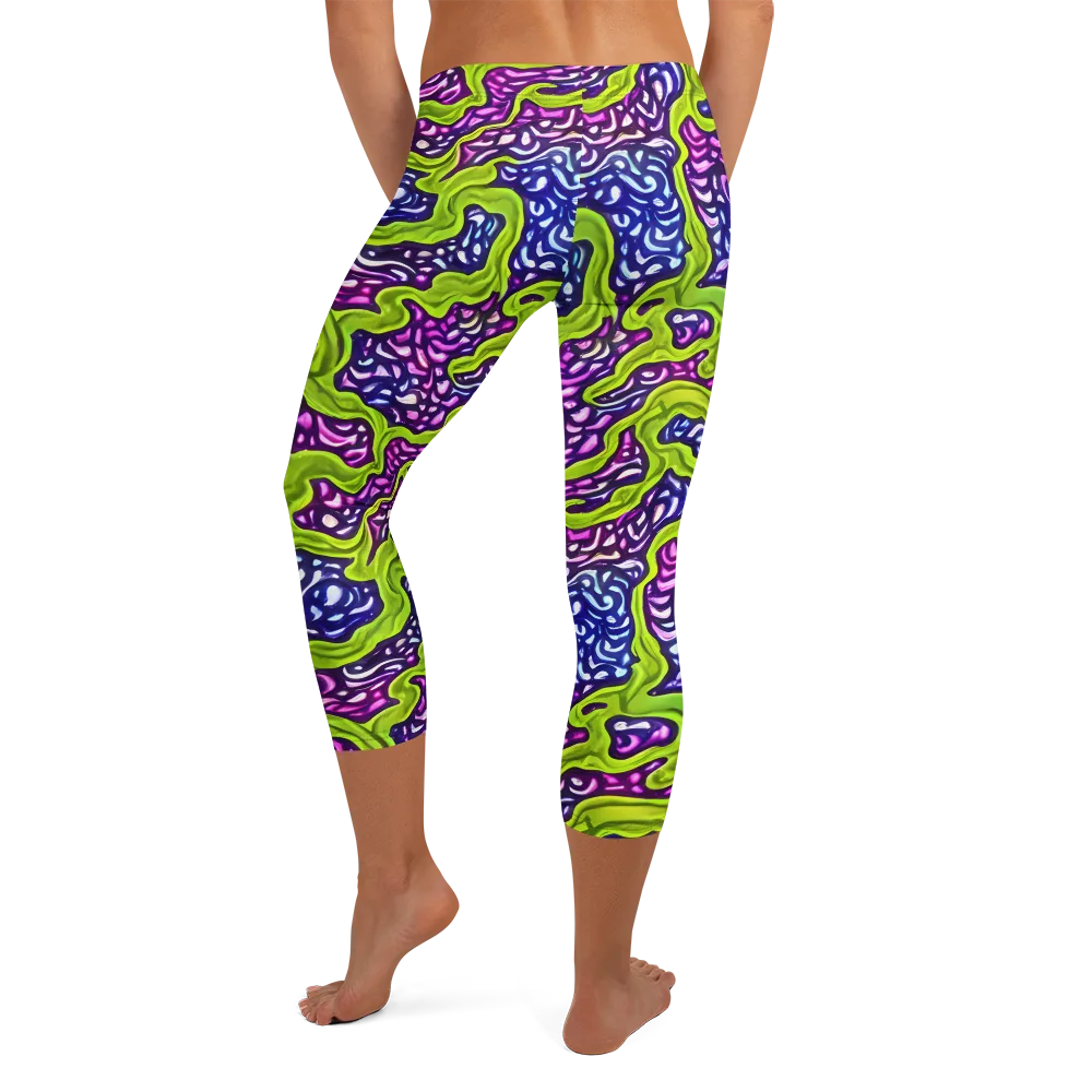 Ultraviolet Swell on Capri Leggings — Back