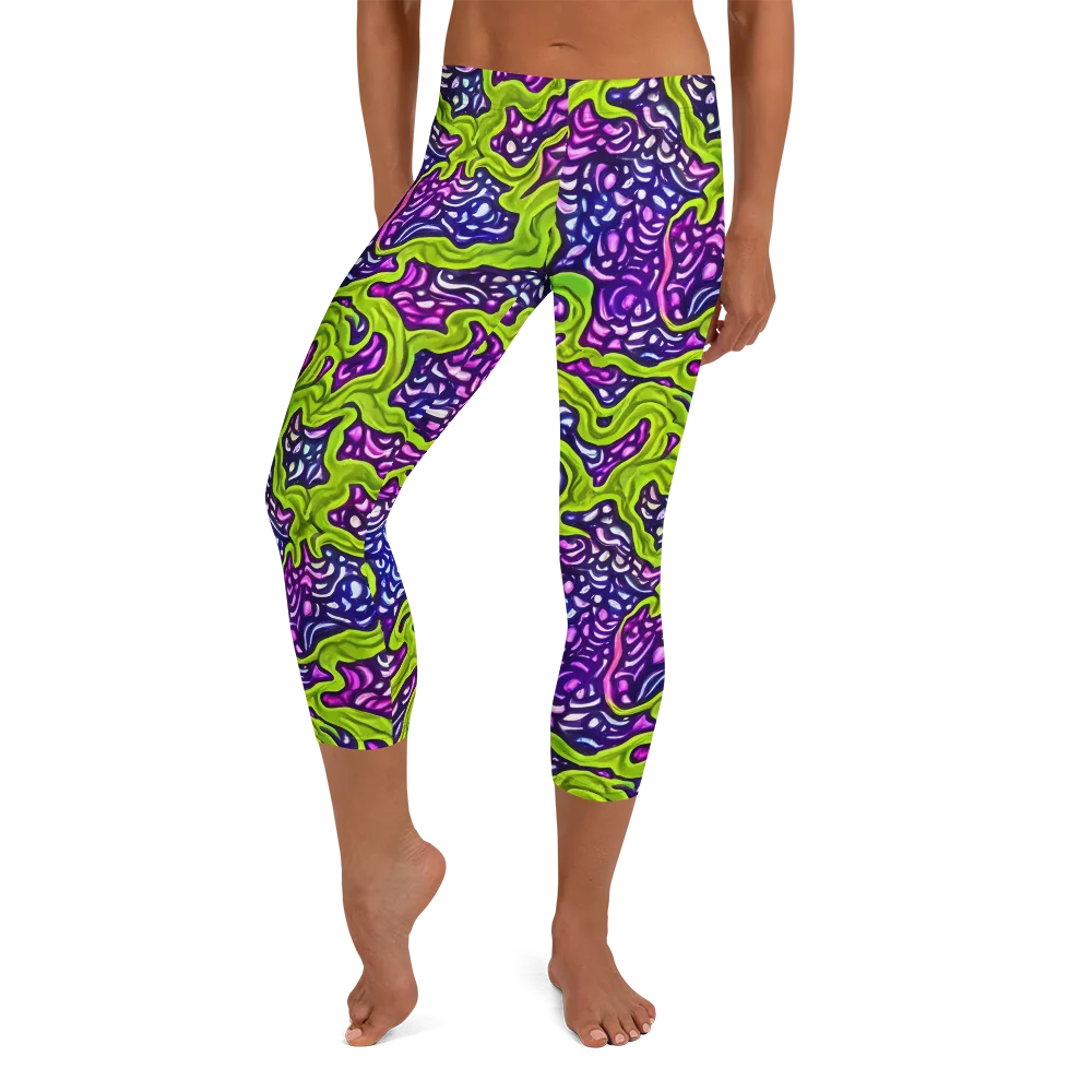 Ultraviolet Swell on Capri Leggings — Front