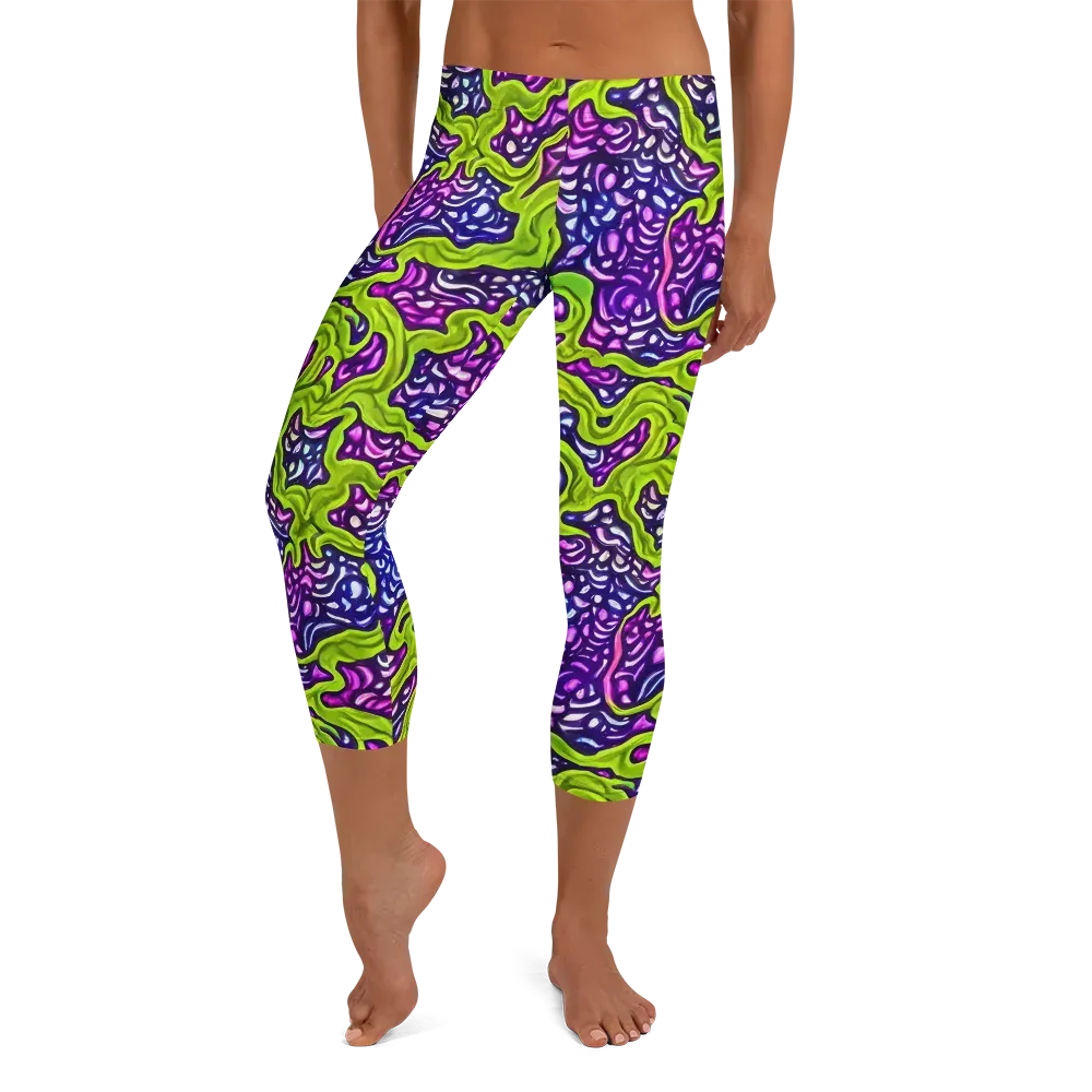 Ultraviolet Swell on Capri Leggings — Front