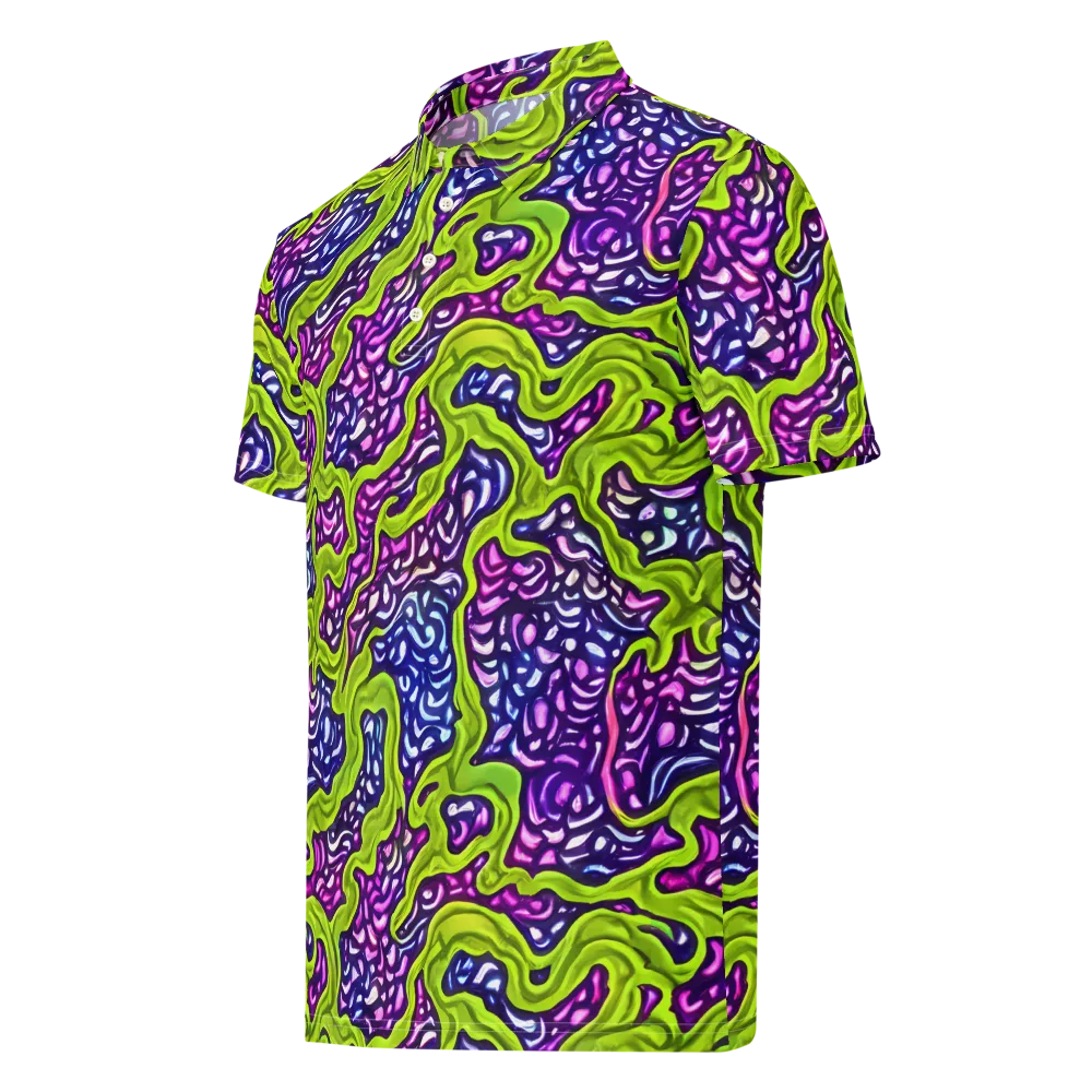 Ultraviolet Swell on Men's Slim Fit Polo Shirt — Left Front