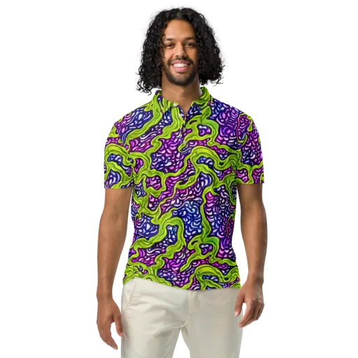 Ultraviolet Swell on a Men's Slim Fit Polo Shirt