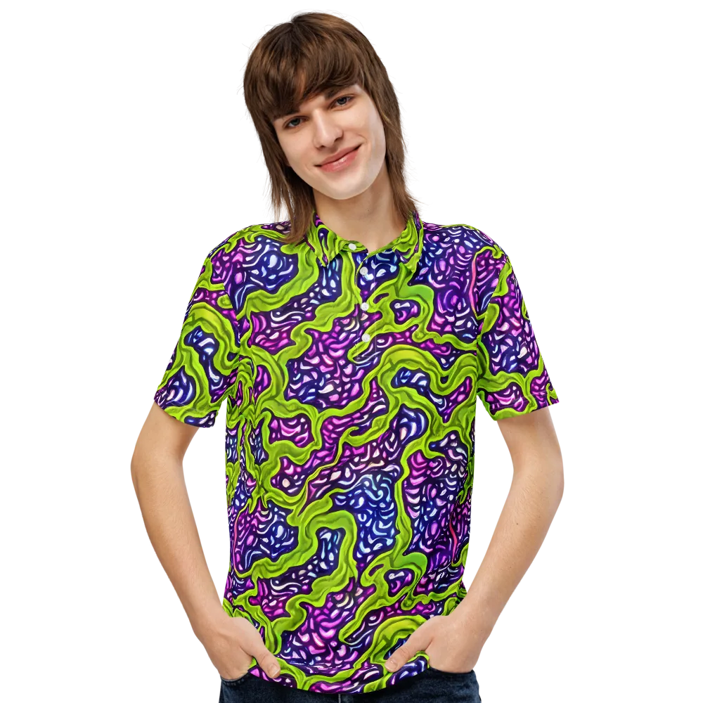 Ultraviolet Swell on Men's Slim Fit Polo Shirt — Front