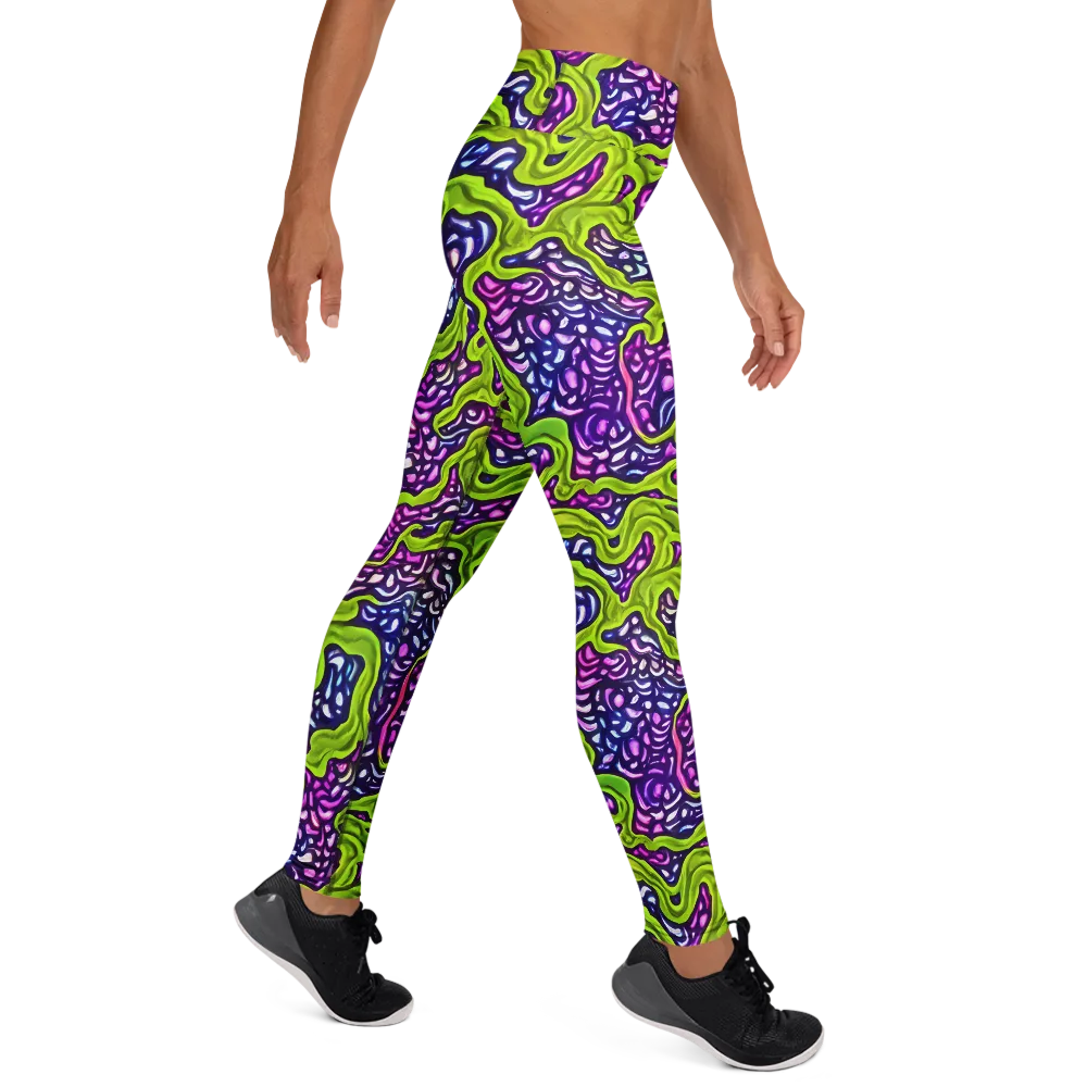 Ultraviolet Swell on Yoga Leggings — Right