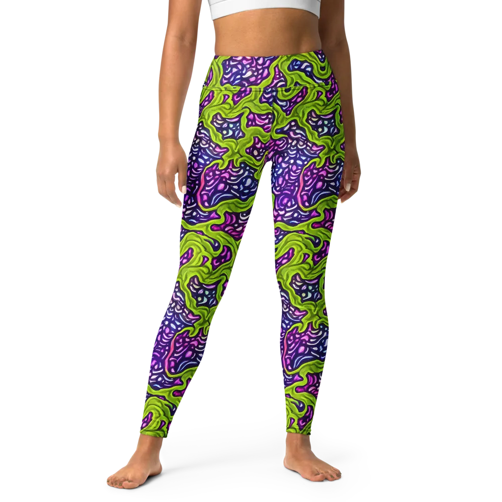 Ultraviolet Swell on Yoga Leggings — Front