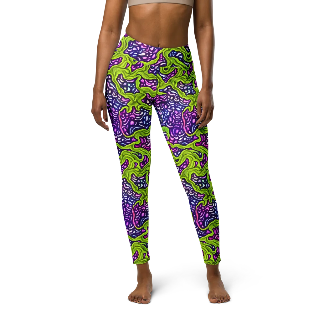 Ultraviolet Swell on Yoga Leggings — Front
