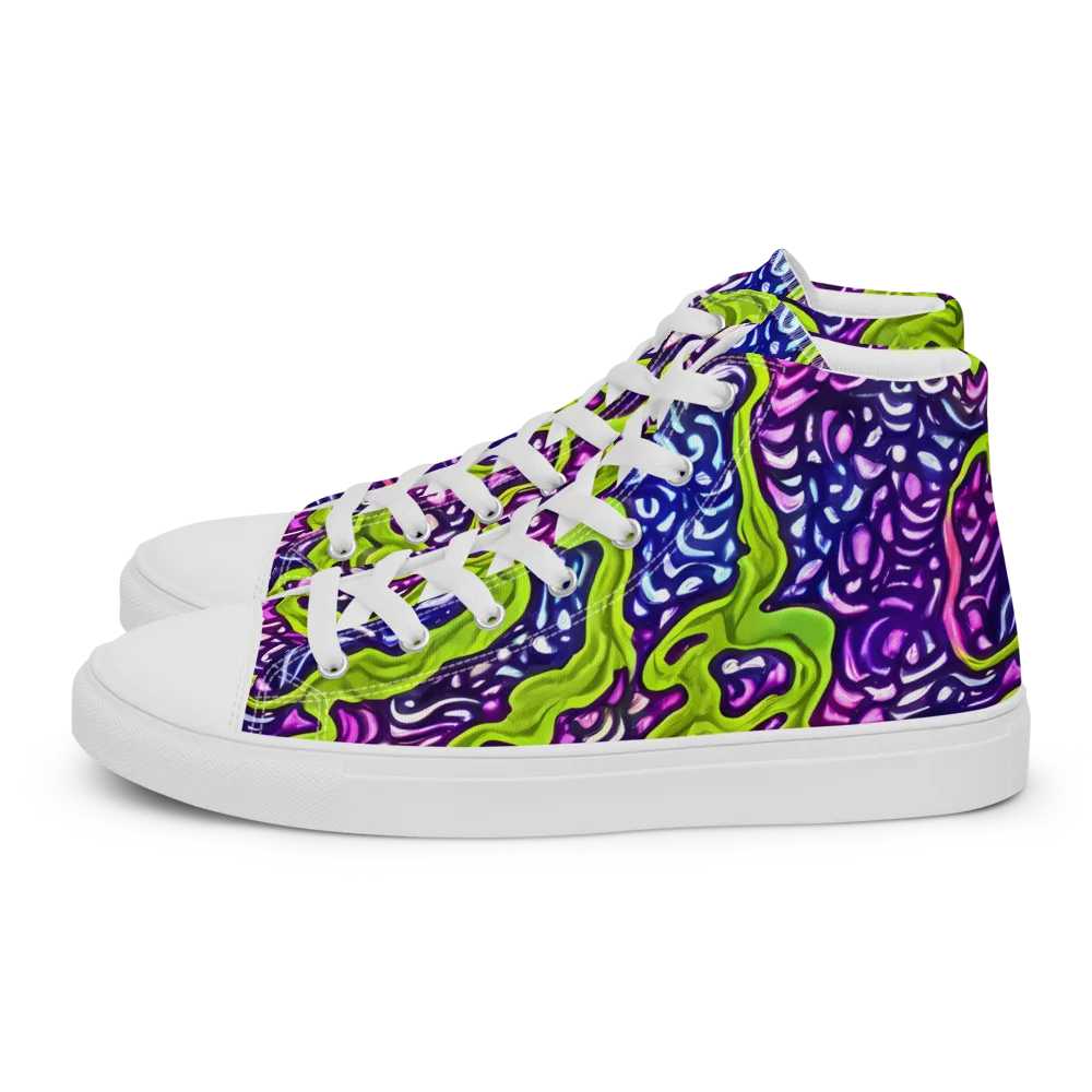 Ultraviolet Swell on Men's High Top Canvas Shoes — Left