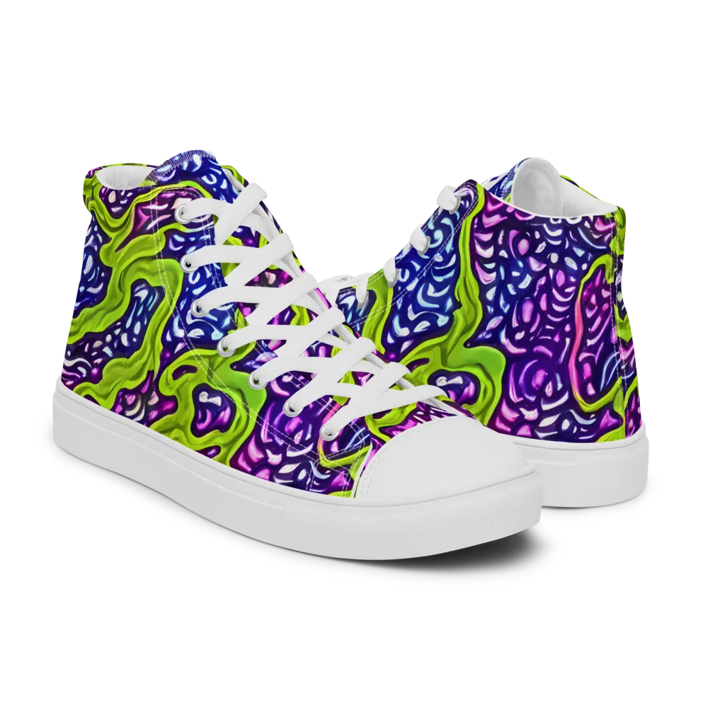 Ultraviolet Swell on Men's High Top Canvas Shoes — Right
