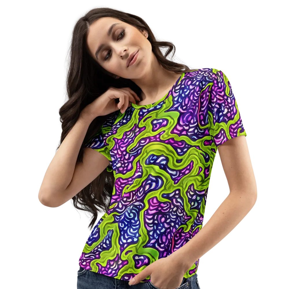 Ultraviolet Swell on Women's Crew Neck T-Shirt — Left Front