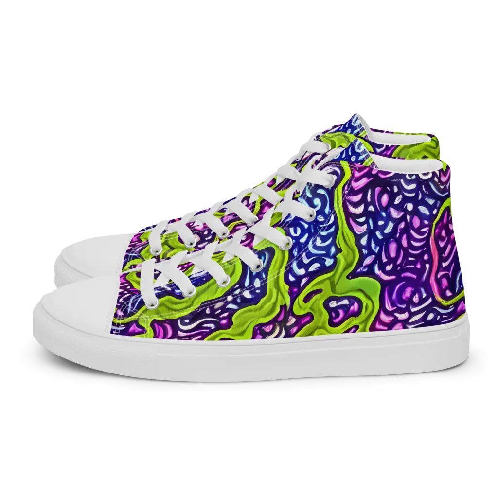 Ultraviolet Swell on Women's High Top Canvas Shoes — Left