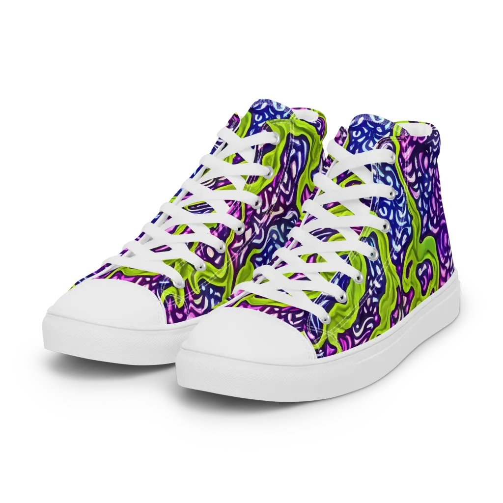 Ultraviolet Swell on Women's High Top Canvas Shoes — Left Front