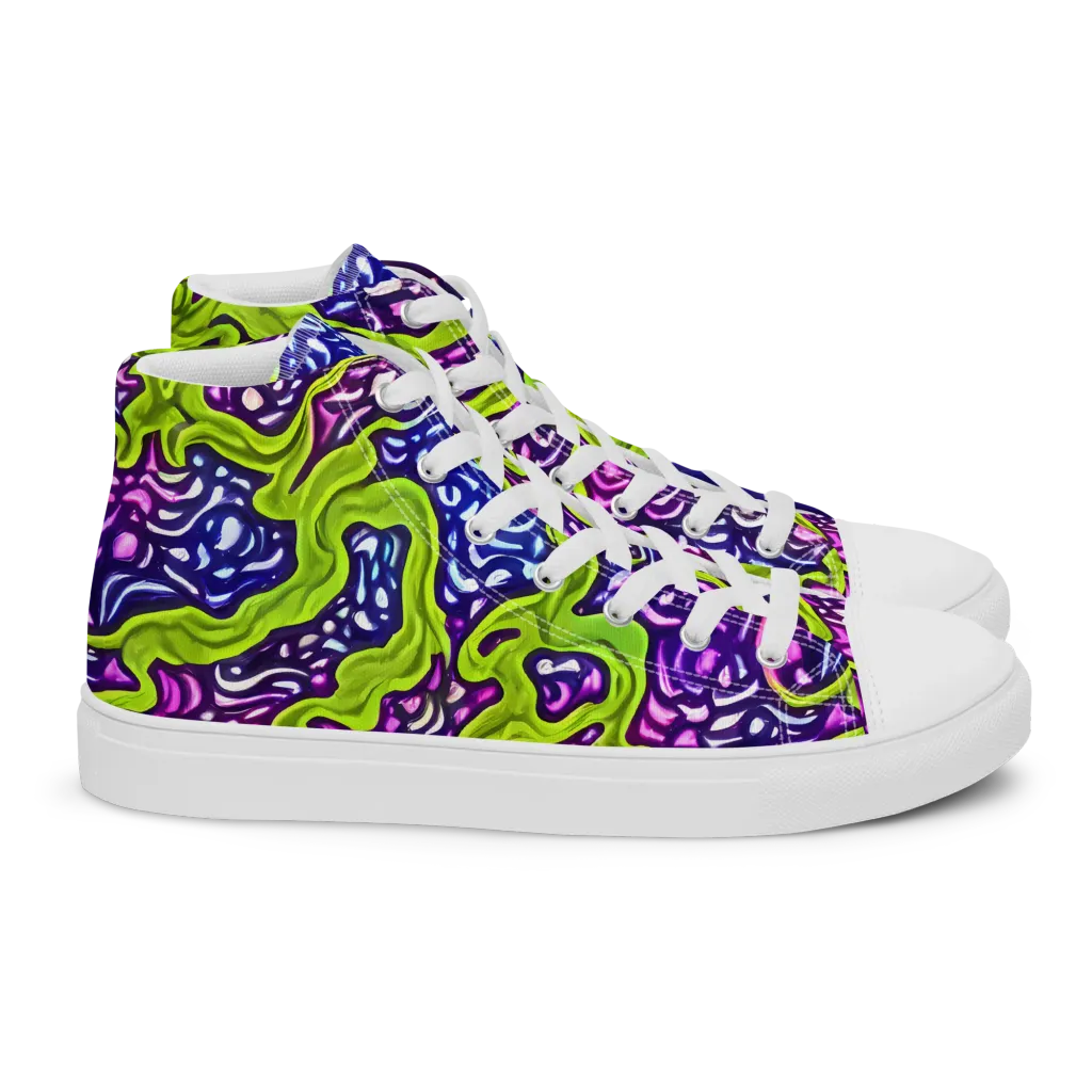 Ultraviolet Swell on Women's High Top Canvas Shoes — Right
