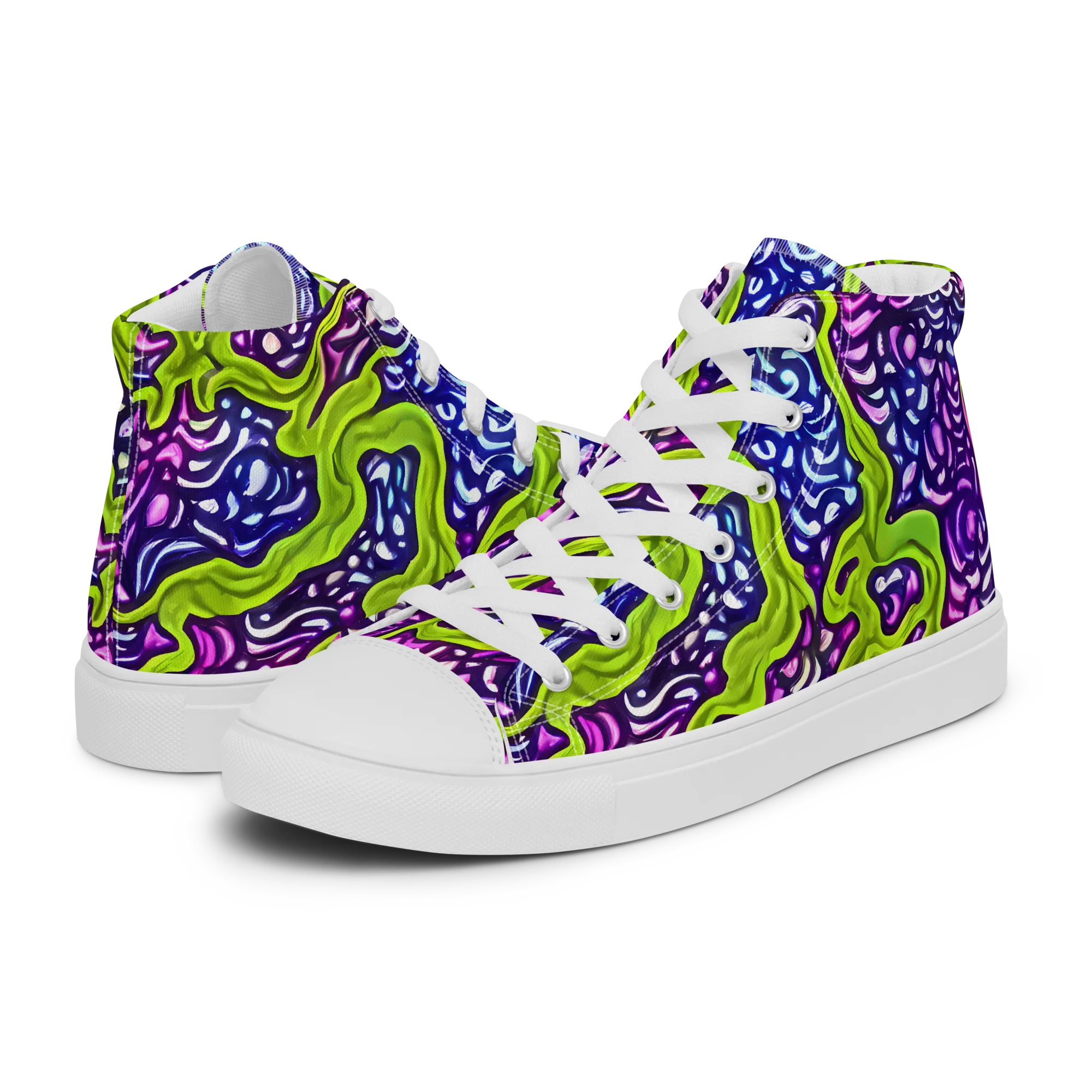 Ultraviolet Swell on Women's High Top Canvas Shoes — Left