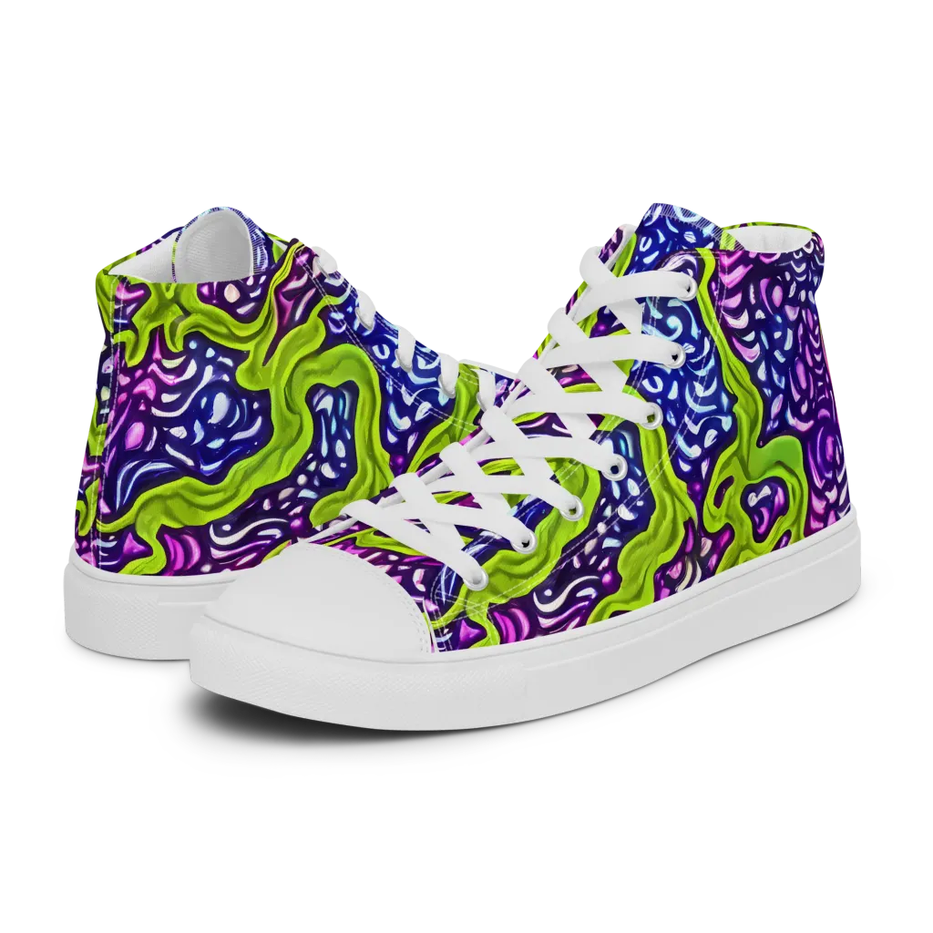 Ultraviolet Swell on Women's High Top Canvas Shoes — Left