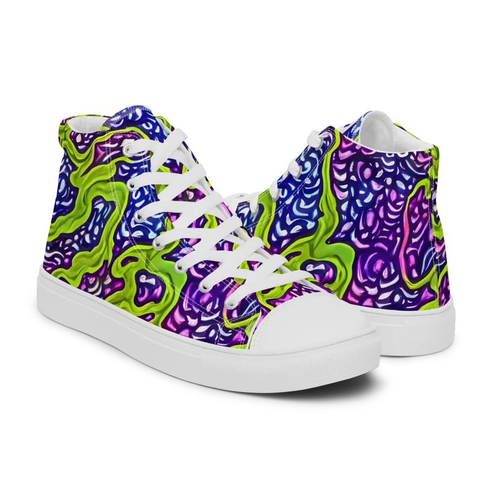 Ultraviolet Swell on Women's High Top Canvas Shoes — Right