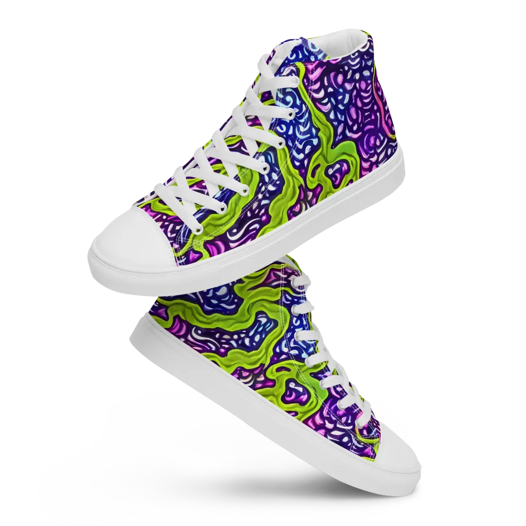 Ultraviolet Swell on Women's High Top Canvas Shoes — Front