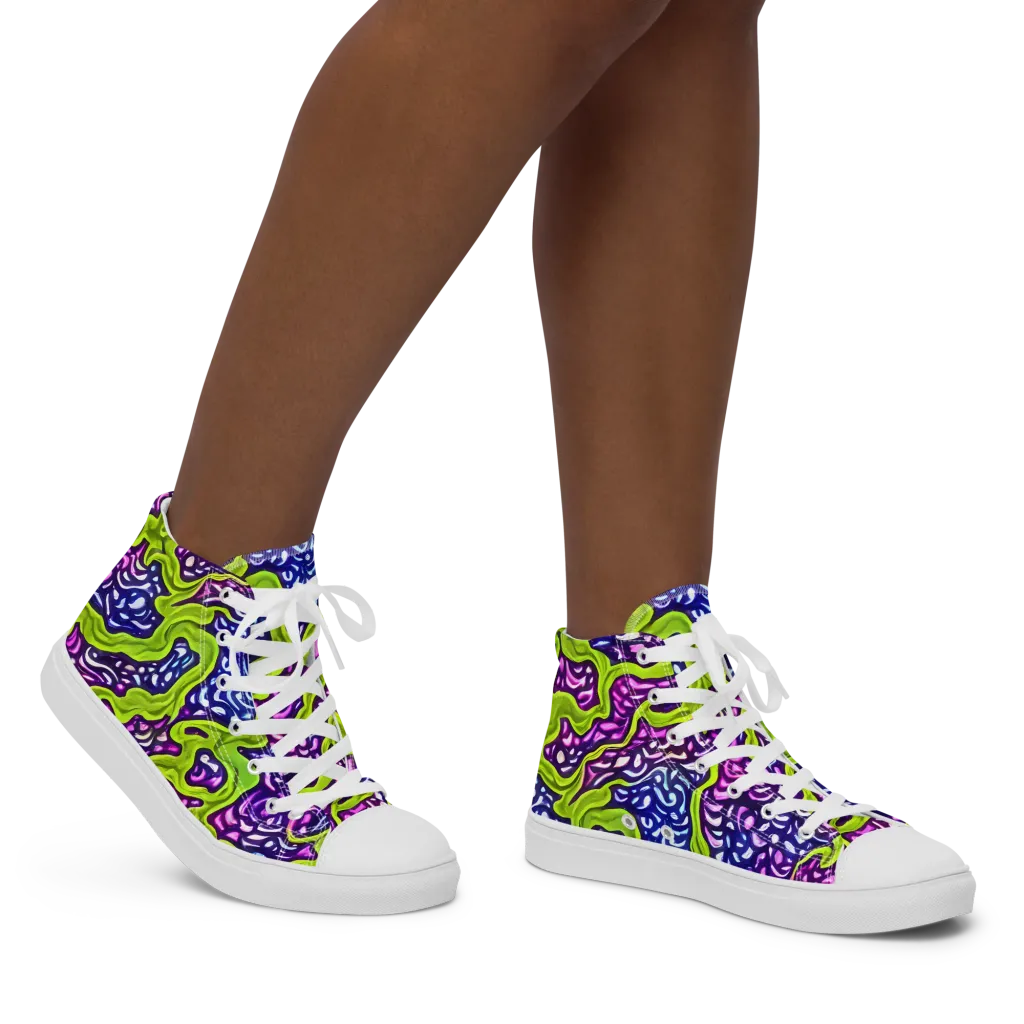 Ultraviolet Swell on Women's High Top Canvas Shoes — Right