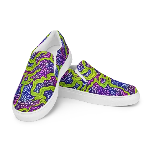 Ultraviolet Swell on a Men's Slip-On Canvas Shoes