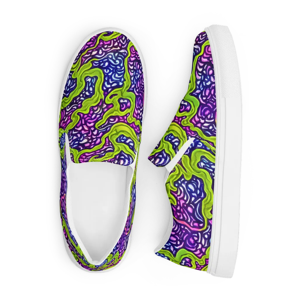 Ultraviolet Swell on Men's Slip-On Canvas Shoes — Front