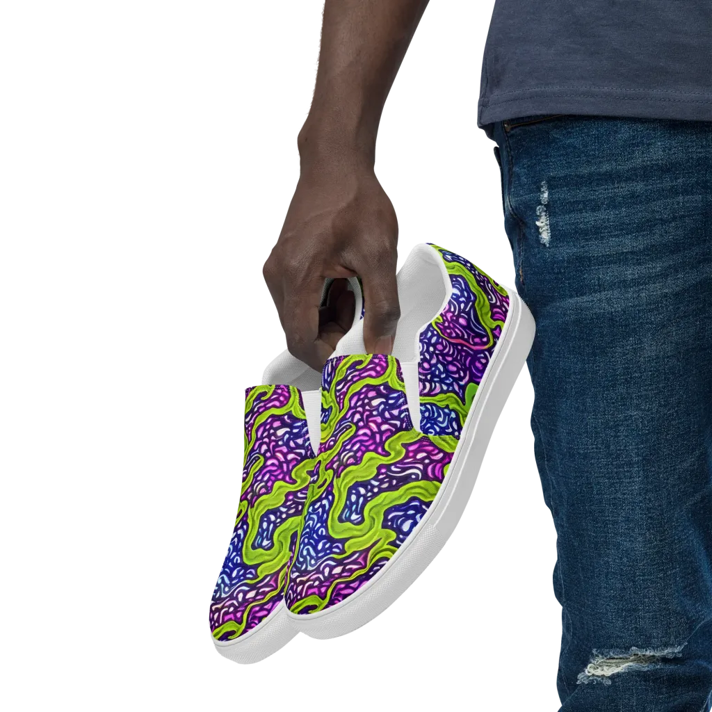 Ultraviolet Swell on Men's Slip-On Canvas Shoes — Left Front