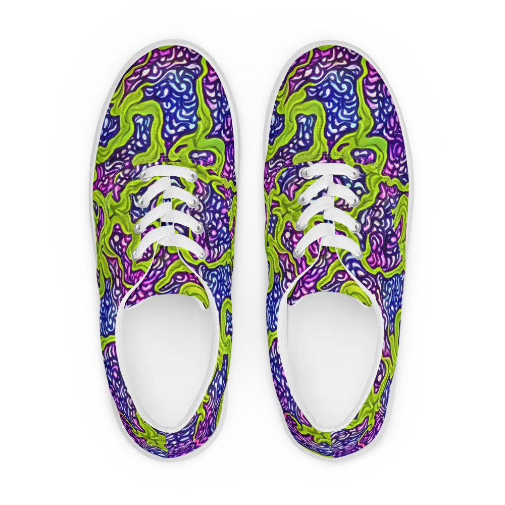 Ultraviolet Swell on Men's Lace-Up Canvas Shoes — Front