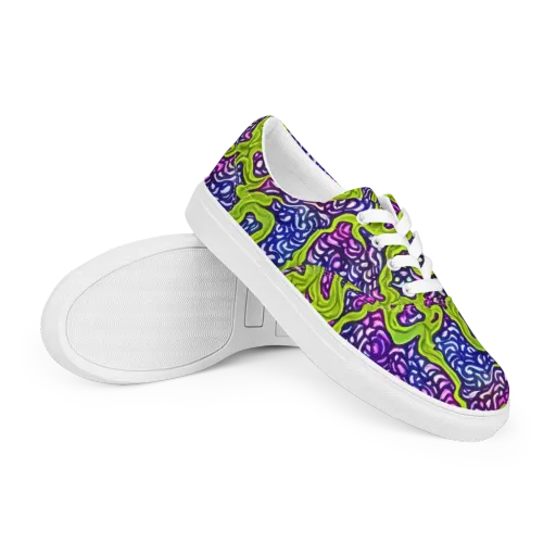Ultraviolet Swell on a Men's Lace-Up Canvas Shoes