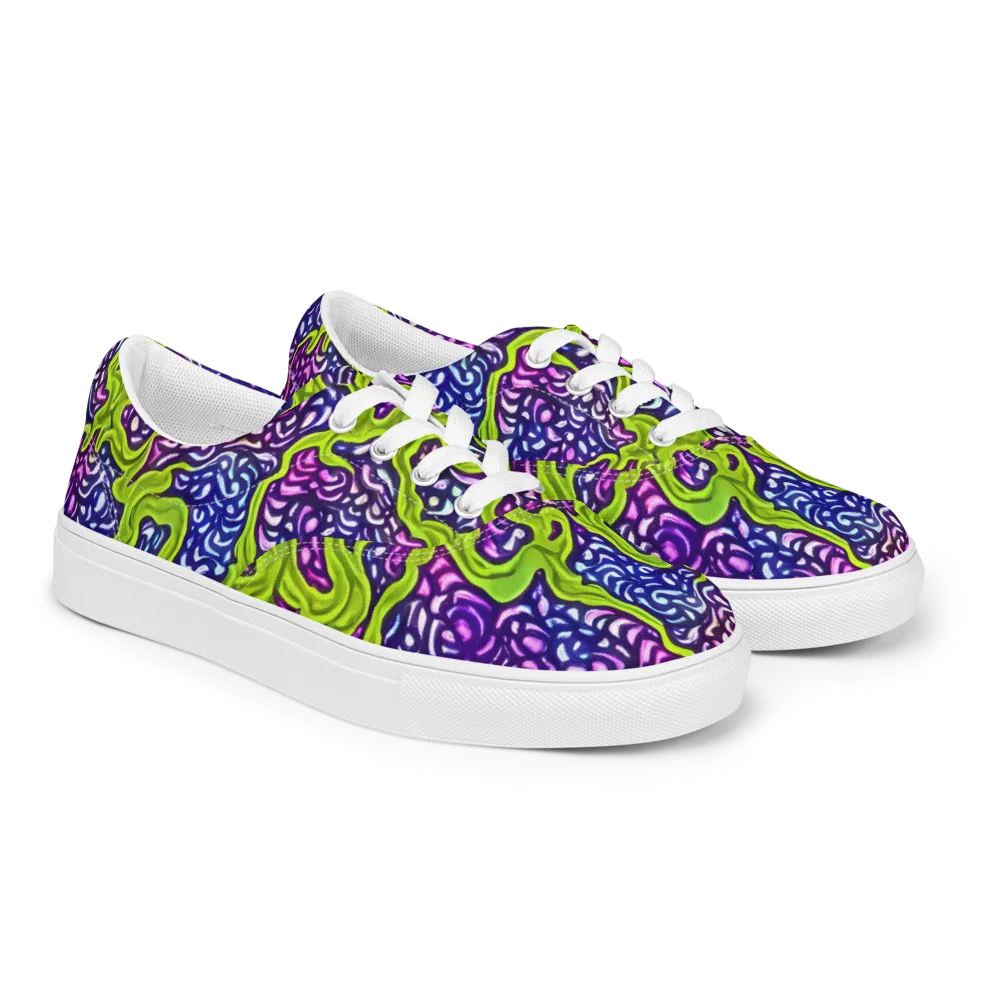 Ultraviolet Swell on Men's Lace-Up Canvas Shoes — Right Front