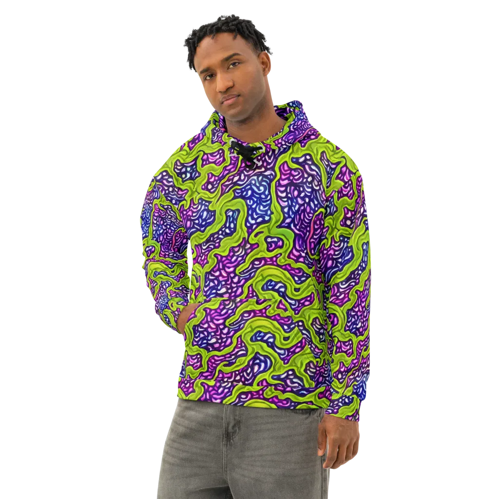 Ultraviolet Swell on Cotton Hoodie — Left Front