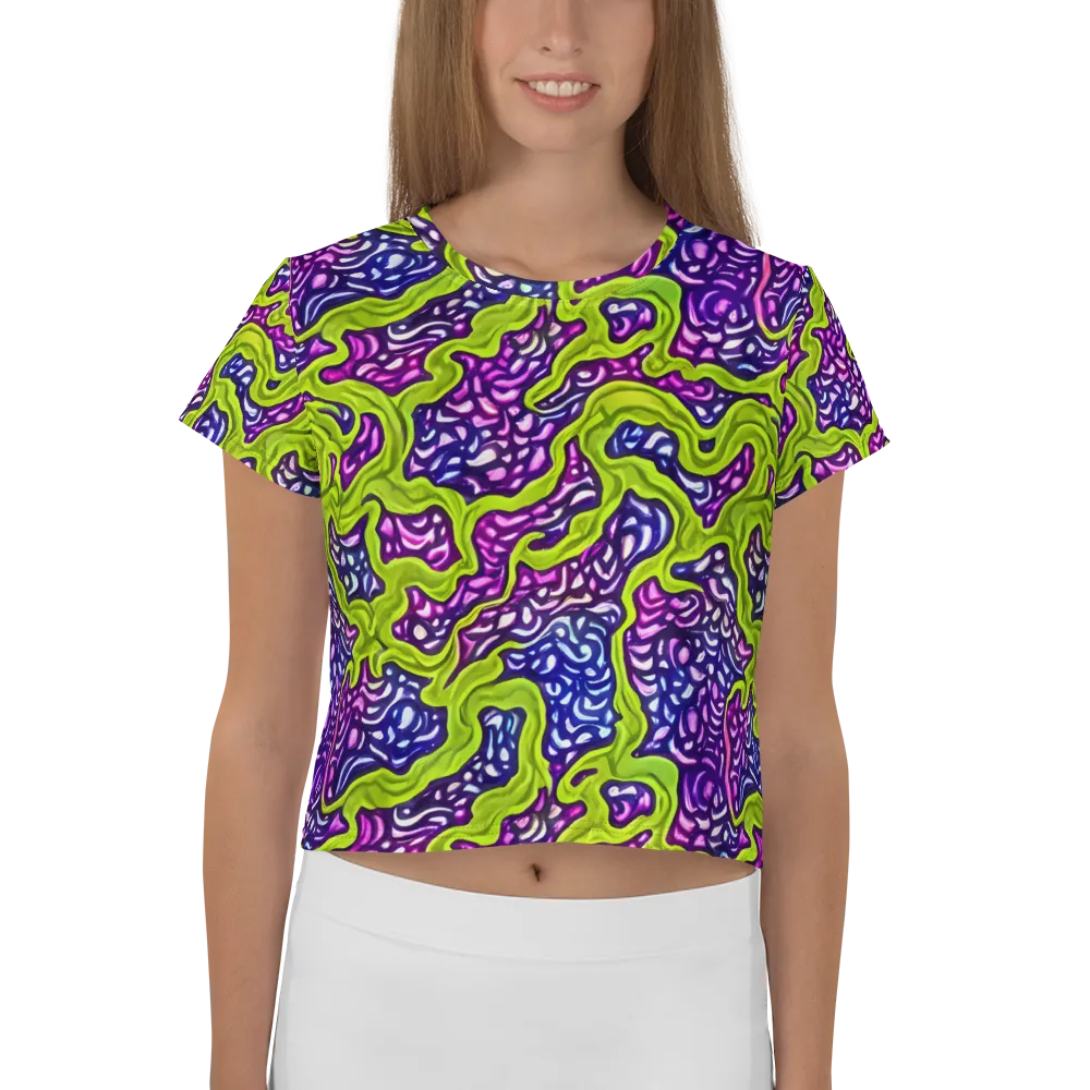 Ultraviolet Swell on Crop Tee — Front