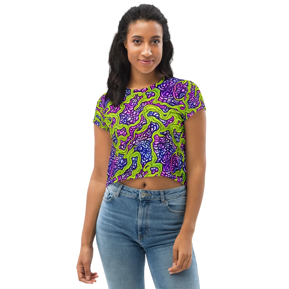 Ultraviolet Swell on Crop Tee — Front