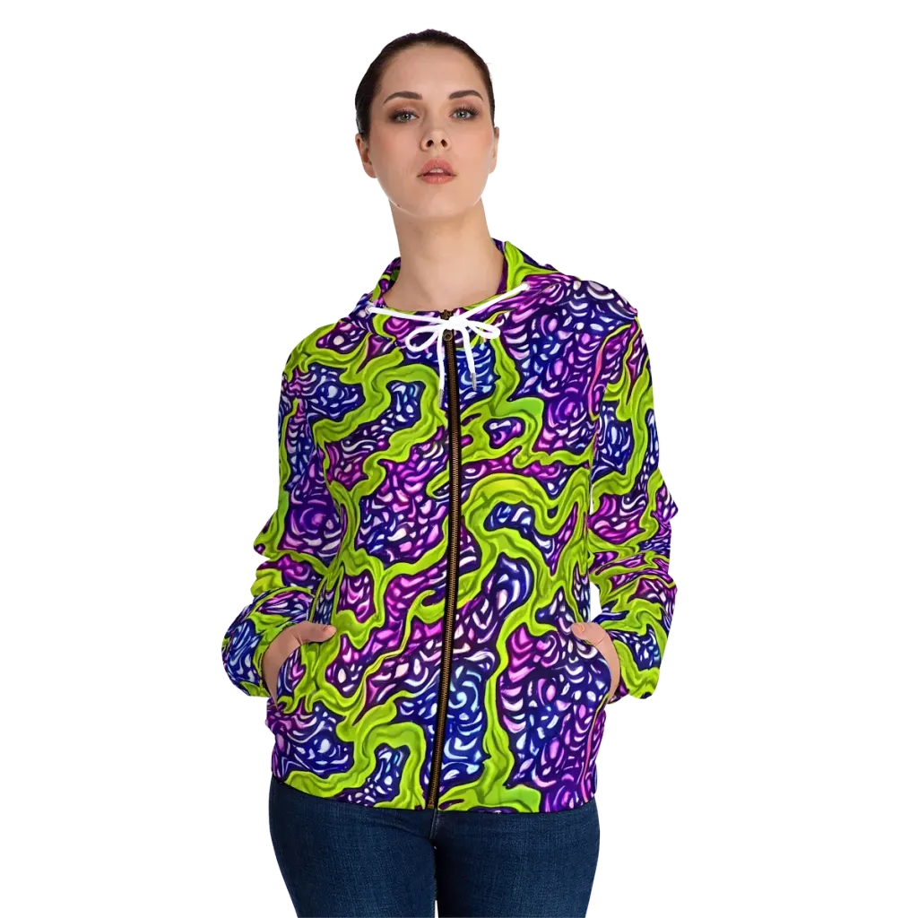 Ultraviolet Swell on Women's Full-Zip Hoodie — Front On Person