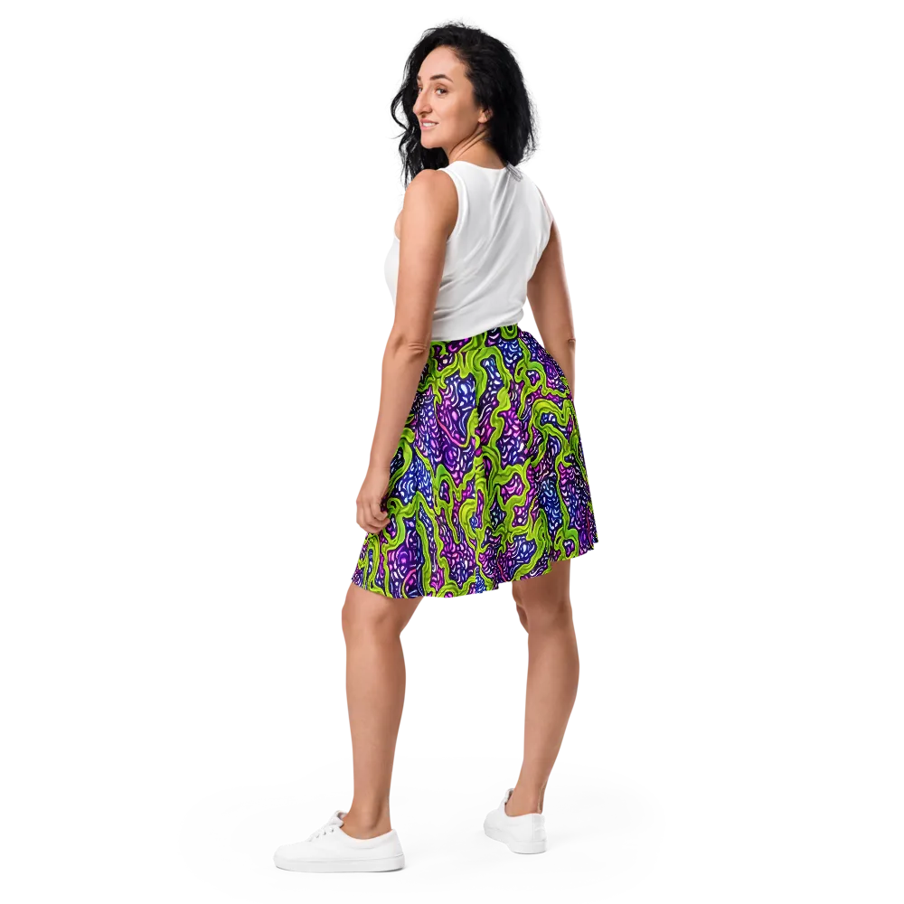 Ultraviolet Swell on Skater Skirt — Back