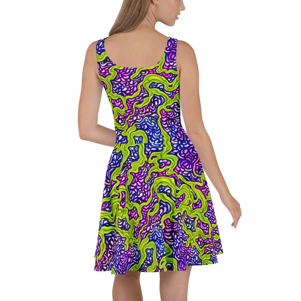 Ultraviolet Swell on Skater Dress — Back