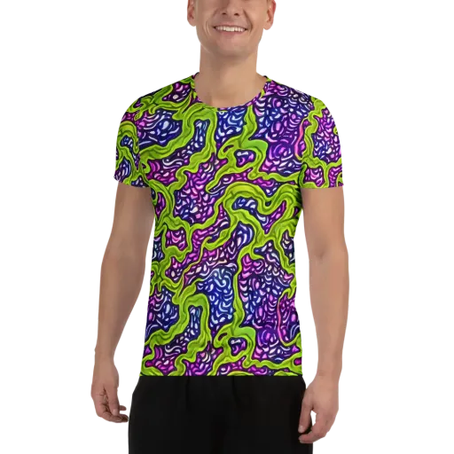 Ultraviolet Swell on a Men's Athletic T-Shirt