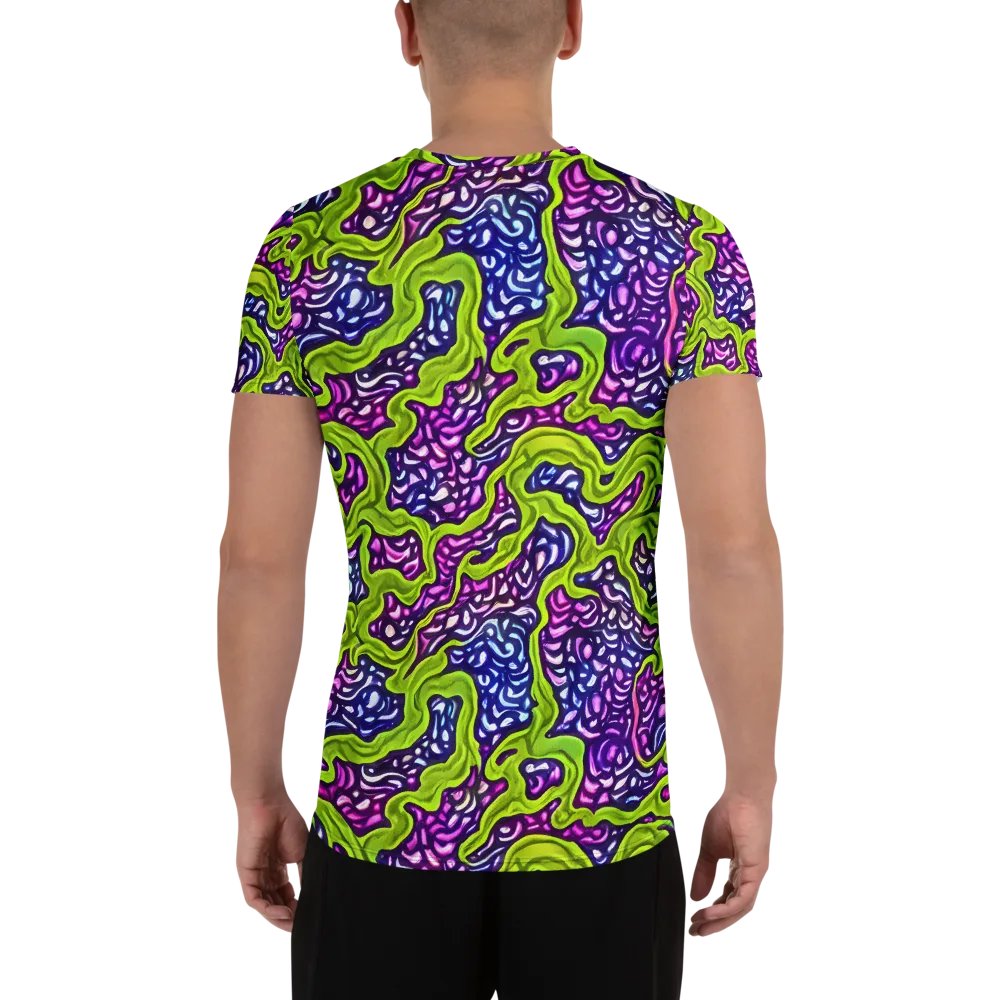 Ultraviolet Swell on Men's Athletic T-Shirt — Back