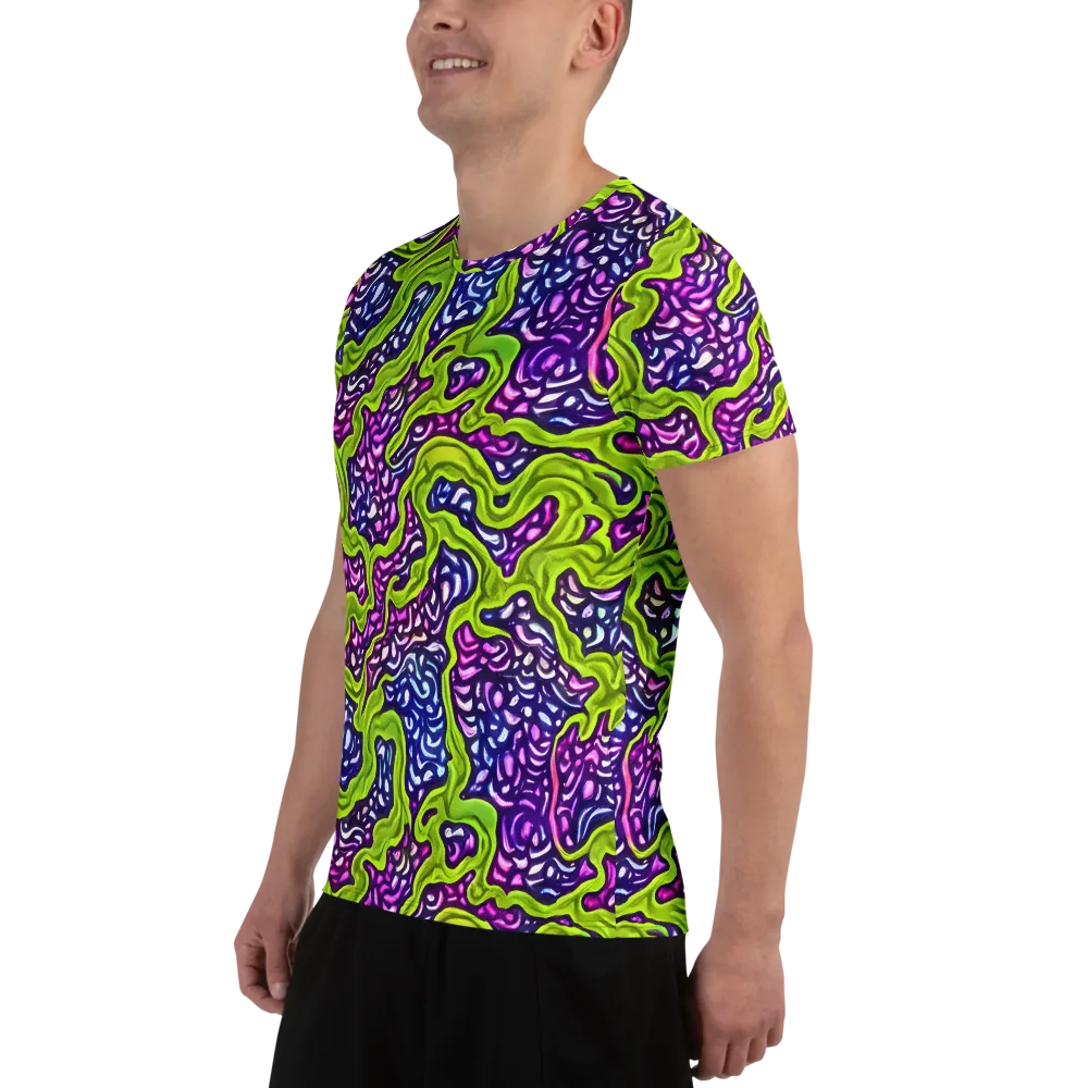Ultraviolet Swell on Men's Athletic T-Shirt — Left