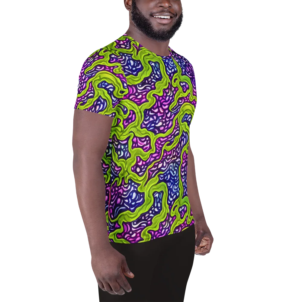 Ultraviolet Swell on Men's Athletic T-Shirt — Right