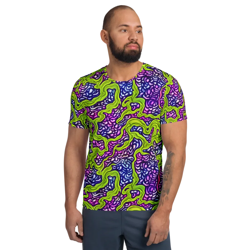 Ultraviolet Swell on Men's Athletic T-Shirt — Front