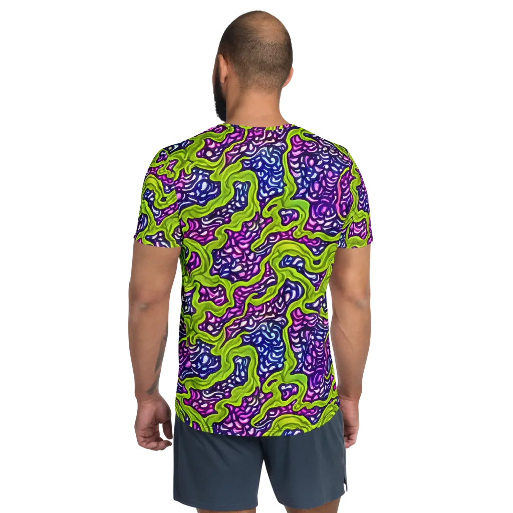 Ultraviolet Swell on Men's Athletic T-Shirt — Back