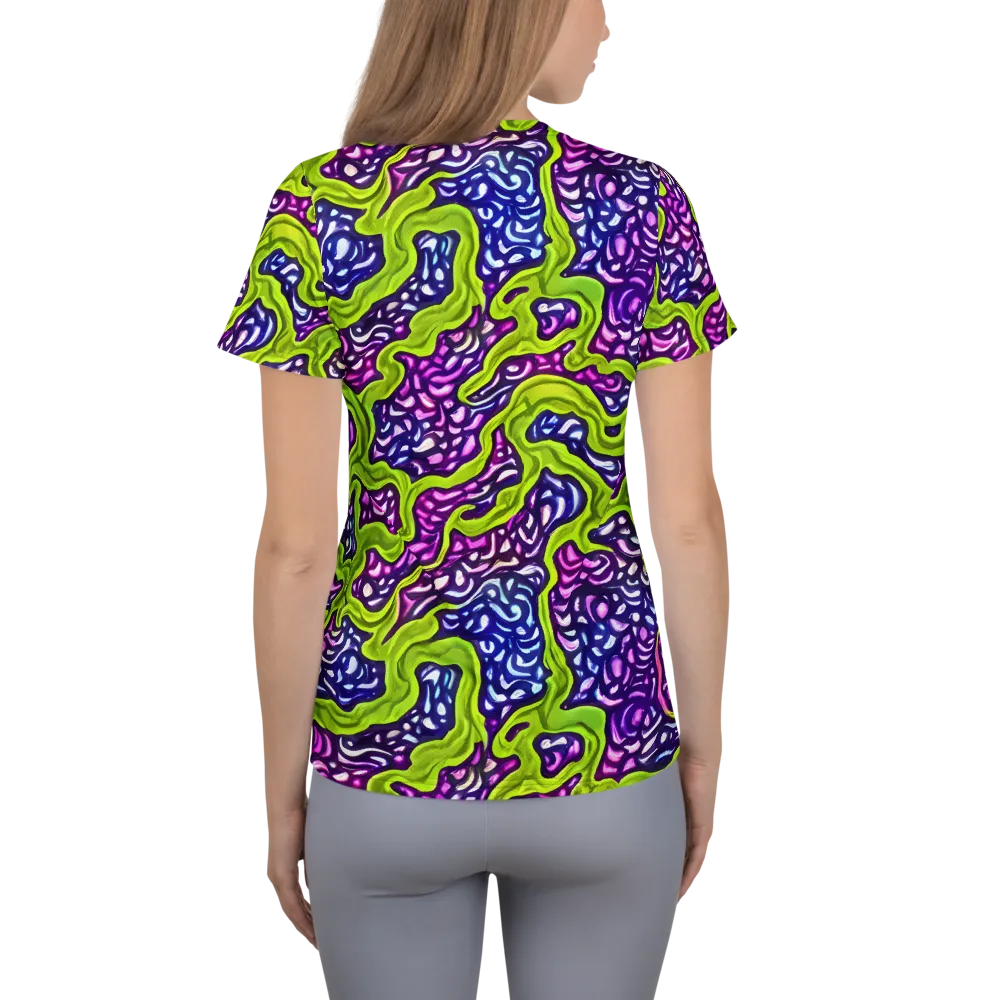 Ultraviolet Swell on Women's Athletic T-Shirt — Back